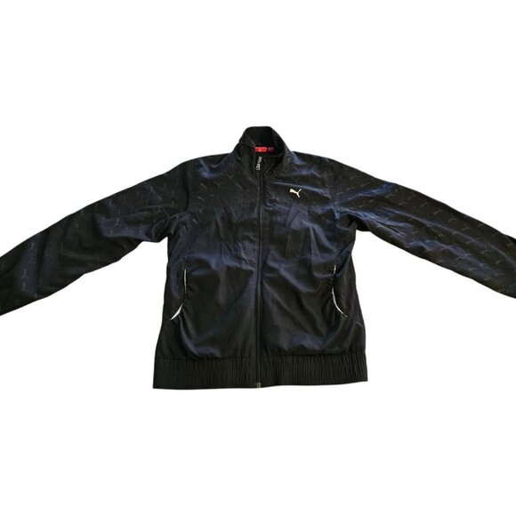 Vintage Puma Logo Track Jacket Windbreaker, Black, WMNS SZ LG - Picture 1 of 10